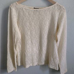 Country Road Cream Lace Long Sleeve Top